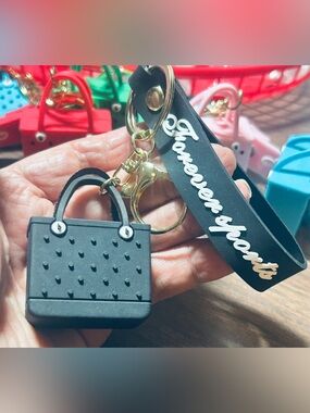 Mini Tote Bag Keychain Purse Charm NWT LIKE BOGG BAG Black